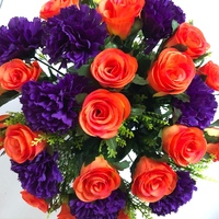 Orange Roses and Purple Carnations