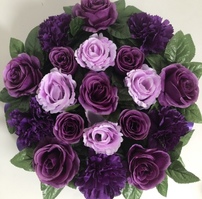 Round Purple Rose Funeral Wreath